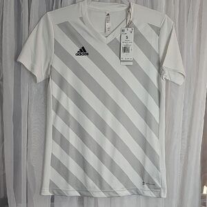#3 NWT Adidas Women's White and Gray Striped Tee